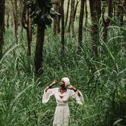 Stop List Off-White Long Boho Skirt With Pockets