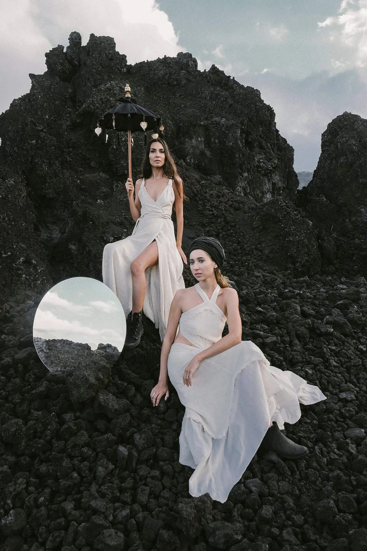 Jimmy Limited Edition Off-White Handwoven Wrap Maxi Dress With Hand Loomed Back