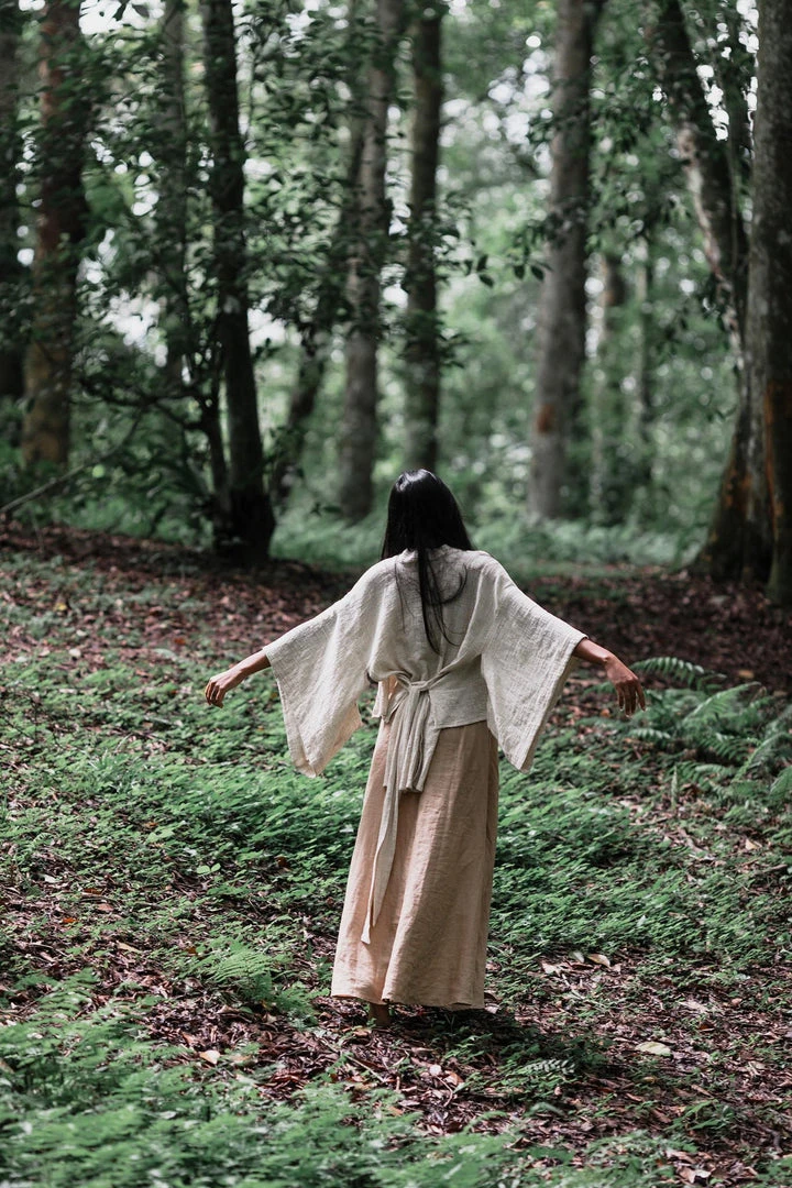 Eddie Jackets & Cardigans Off-White Kimono Top • Tribal Boho Top