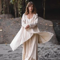 Stop List Off-White Organic Wrap Jacket Cotton Cardigan Jackets & Cardigans