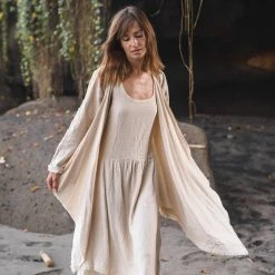 Stop List Off-White Organic Wrap Jacket Cotton Cardigan Jackets & Cardigans