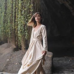 Stop List Off-White Organic Wrap Jacket Cotton Cardigan Jackets & Cardigans