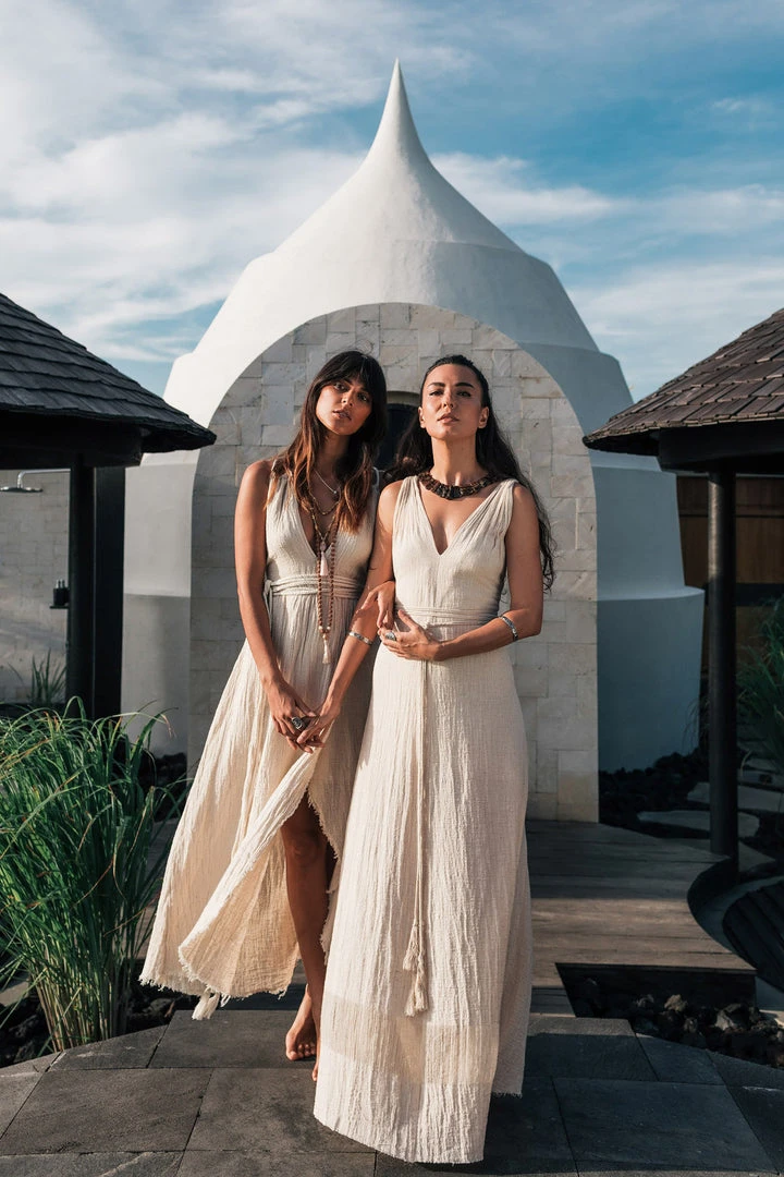 Jimmy Off-White Organic Hand Loomed Boho Simple Wedding Dress