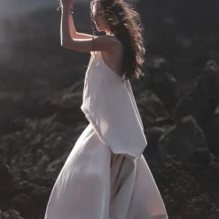 Eddie Organic Linen Garments Organic Handwoven Linen Maxi Skirt Wrap