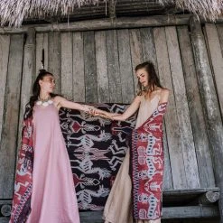 Agus Limited Edition Pink Linen Boho Bridesmaid Slip Dress