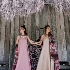 Agus Limited Edition Pink Linen Boho Bridesmaid Slip Dress