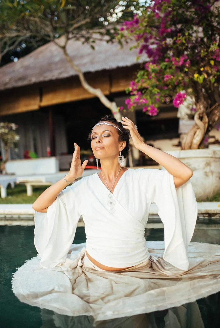 Agus White Raw Cotton Kimono Tunic Wrap Tops & Tunics 8 Agus White Raw Cotton Kimono Tunic Wrap Tops & Tunics