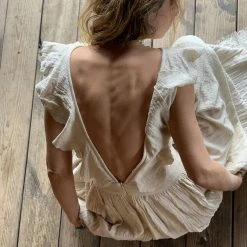 Eddie Simple Boho Bohemian Wedding Dress Organic Cotton Dresses