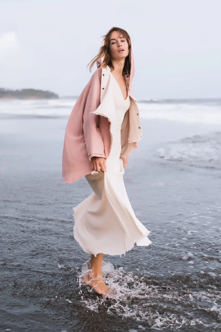 Agus Jackets & Cardigans Pink Cotton Warm Jacket With Hood Bohemian Style 6 Agus Jackets & Cardigans Pink Cotton Warm Jacket With Hood Bohemian Style