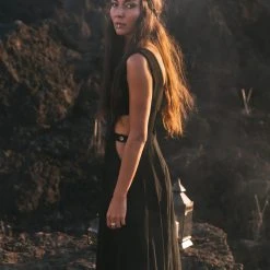 Eddie Black Evening Boho Bohemian Maxi Dress