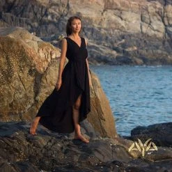 Stop List Organic Cotton Dresses Black Sleeveless Bohemian Wrap Dress Robe 18 Stop List Organic Cotton Dresses Black Sleeveless Bohemian Wrap Dress Robe