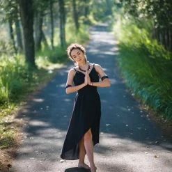 Stop List Organic Cotton Dresses Black Sleeveless Bohemian Wrap Dress Robe 16 Stop List Organic Cotton Dresses Black Sleeveless Bohemian Wrap Dress Robe