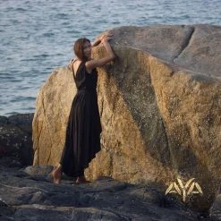 Stop List Organic Cotton Dresses Black Sleeveless Bohemian Wrap Dress Robe 19 Stop List Organic Cotton Dresses Black Sleeveless Bohemian Wrap Dress Robe