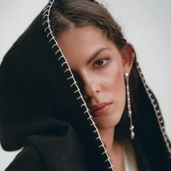 Jimmy Warm Boho Hoody Cardigan For Women • Black Boho Overcoat • Belted Wrap Cardigan