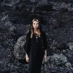 Agus Jackets & Cardigans Black Boho Asymmetrical Jacket With Hood