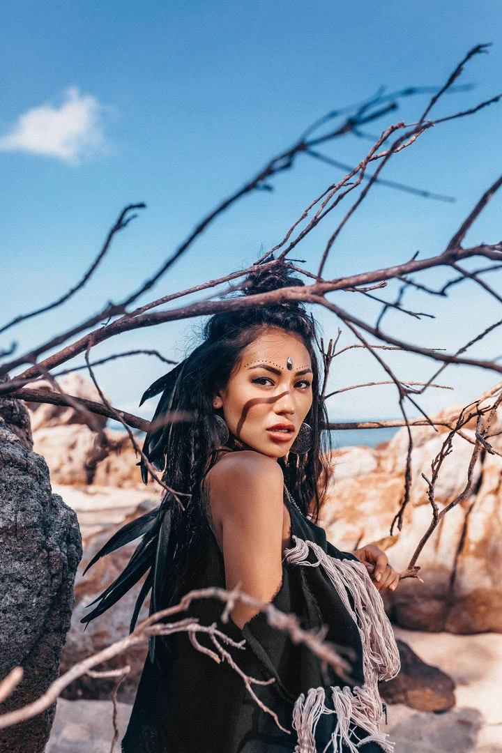 Jimmy Limited Edition Black Boho Top • Bohemian Top With Tassels