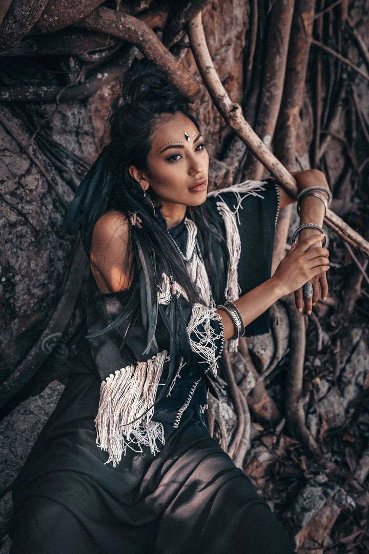 Jimmy Limited Edition Black Boho Top • Bohemian Top With Tassels