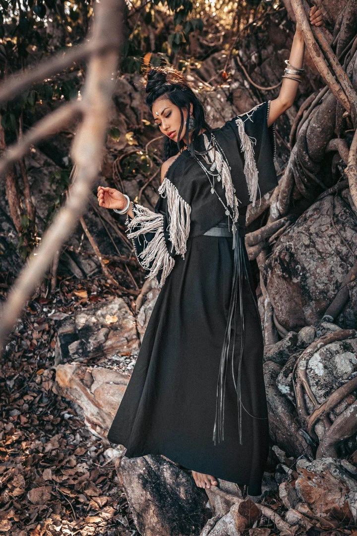 Jimmy Limited Edition Black Boho Top • Bohemian Top With Tassels