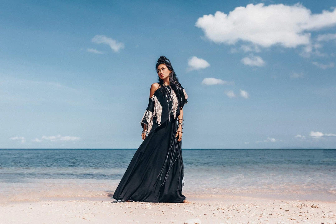 Jimmy Limited Edition Black Boho Top • Bohemian Top With Tassels