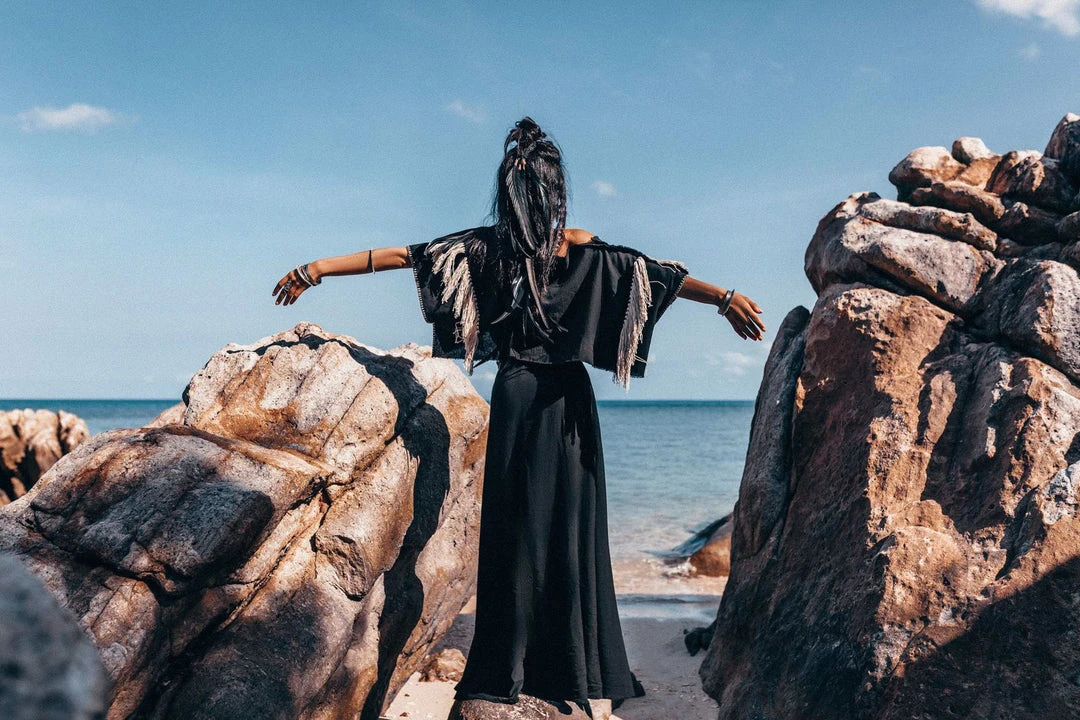 Jimmy Limited Edition Black Boho Top • Bohemian Top With Tassels