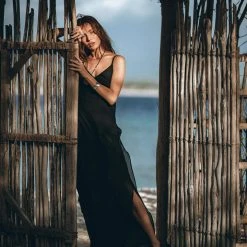Eddie Black Boho Dress • Goddess Dress • Bohemian Tribal Dress • Long Maxi Slip Dress Organic Cotton Dresses
