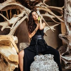 Eddie Woman’s Leather Waist Belt • Handcrafted Wrap Belt With Braids • Larp Belt • Sheep Leather Belt