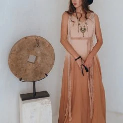 Jimmy Boho Macrame Bridesmaid Dress • Dusty Pink Multiway Dress • Goddess Dress