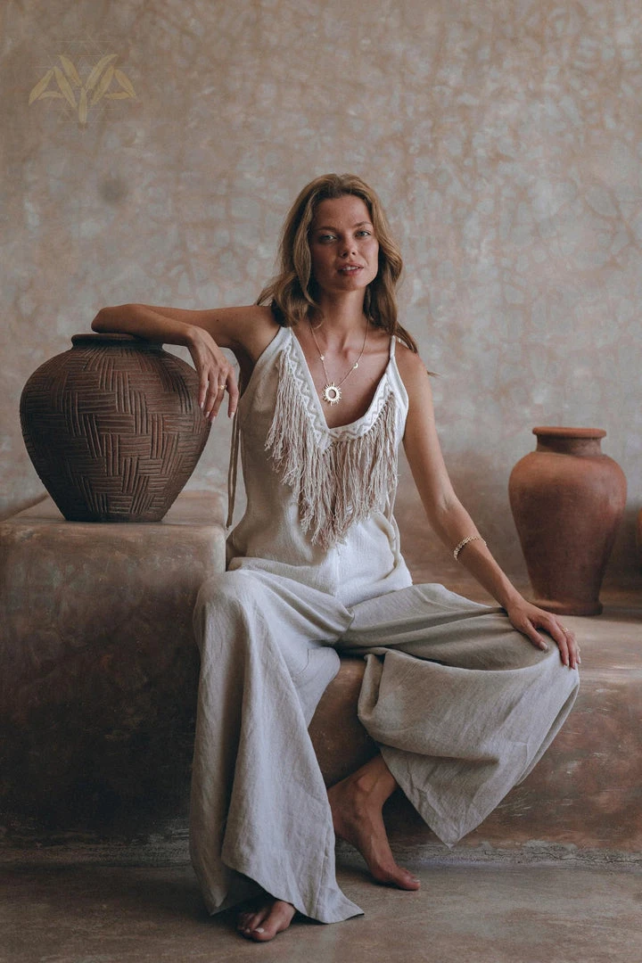 Jimmy Hand Loomed Cotton Blouse With Hand Embroidery • Bohemian Top Limited Edition 4 Jimmy Hand Loomed Cotton Blouse With Hand Embroidery • Bohemian Top Limited Edition