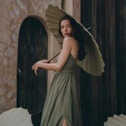 Jimmy Green Organic Cotton Dress • Bohemian Bridesmaid Dress • Hand Loomed Open Back Dress Limited Edition