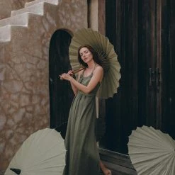 Jimmy Green Organic Cotton Dress • Bohemian Bridesmaid Dress • Hand Loomed Open Back Dress Limited Edition