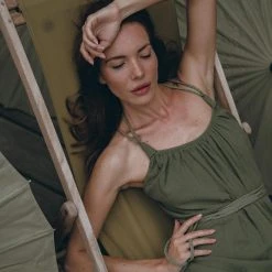 Jimmy Green Organic Cotton Dress • Bohemian Bridesmaid Dress • Hand Loomed Open Back Dress Limited Edition