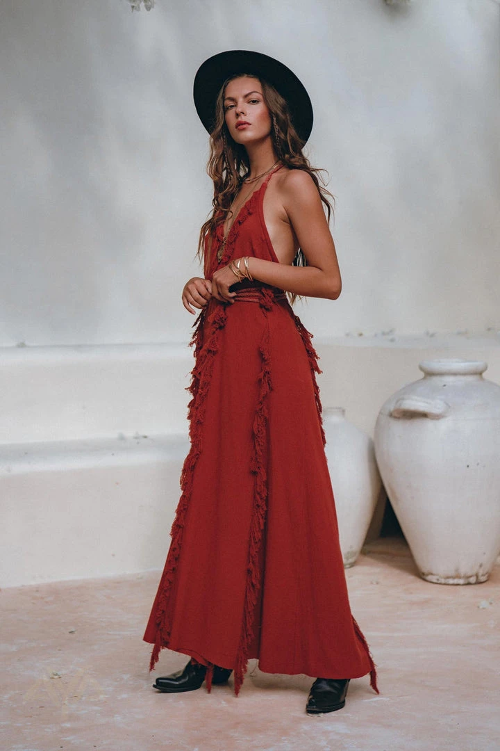 Jimmy Boho Maxi Dress • Cotton Bridesmaid Dress • Red Organic Goddess Dress 9 Jimmy Boho Maxi Dress • Cotton Bridesmaid Dress • Red Organic Goddess Dress
