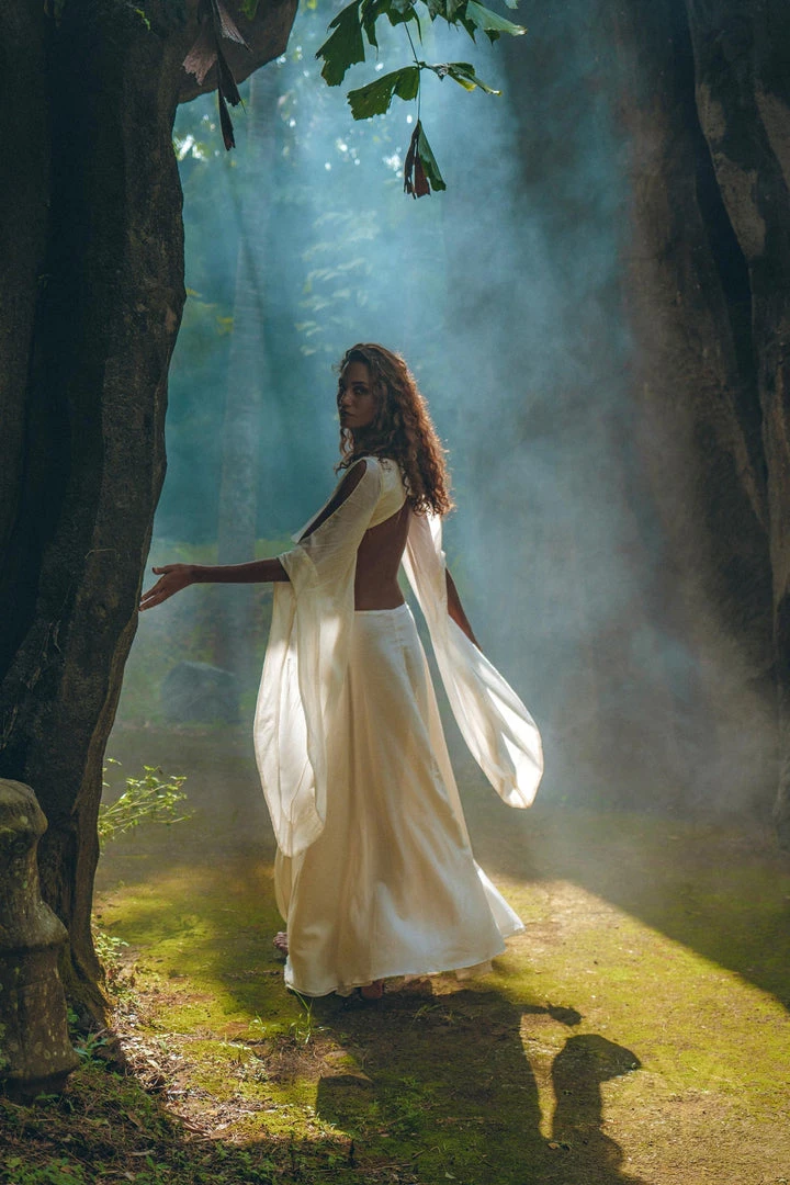 Jimmy Off-White Organic Wedding Boho Dress For Women • Goddess Dress