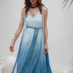 Jimmy New Collection Boho Macrame Bridesmaid Dress • Ombre Sky Blue Dress