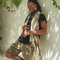 AYA Sacred Wear Ombre Botanically Dyed Green Cotton Scarf For Men