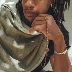 AYA Sacred Wear Ombre Botanically Dyed Green Cotton Scarf For Men