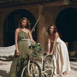 Agus Limited Edition Green Braided Belted Jumpsuit • Overalls For Women • Apron Dress