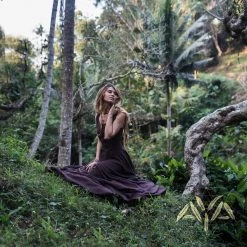 Stop List Brown Organic Cotton Long Maxi Bridesmaid Dress