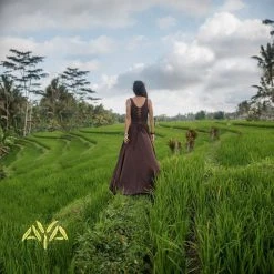 Stop List Brown Organic Cotton Long Maxi Bridesmaid Dress