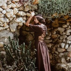 Eddie Brown Organic Cotton Boho Dress With Half Sleeves