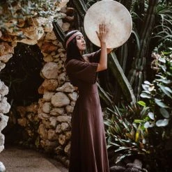 Eddie Brown Organic Cotton Boho Dress With Half Sleeves