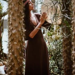 Eddie Brown Organic Cotton Boho Dress With Half Sleeves