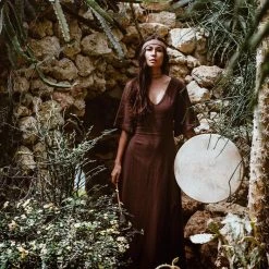 Eddie Brown Organic Cotton Boho Dress With Half Sleeves