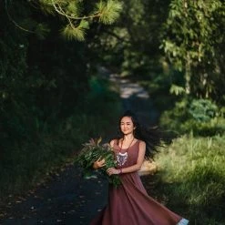 Stop List Organic Cotton Dresses Brown Bohemian Dress With Pockets