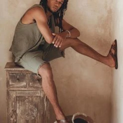 AYA Sacred Wear Dark Green Hand Embroidered Vest For Men On Sale