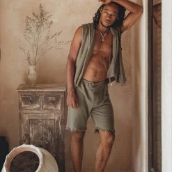 AYA Sacred Wear Dark Green Hand Embroidered Vest For Men On Sale