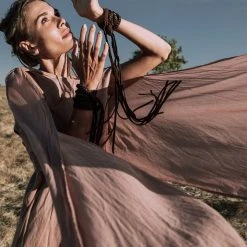 Stop List Dusty Pink Cotton Boho Convertible Evening Dress