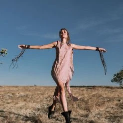 Stop List Dusty Pink Cotton Boho Convertible Evening Dress