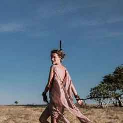 Stop List Dusty Pink Cotton Boho Convertible Evening Dress