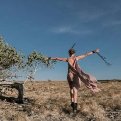 Stop List Dusty Pink Cotton Boho Convertible Evening Dress